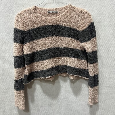Kids By Lindex  Sweater Cropped 10/12yr Stripped Soft Stretchy 