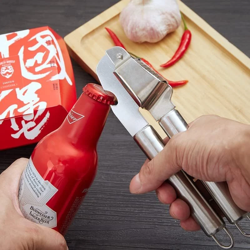 Prensa de ajo trituradora exprimidor trituradora picadora acero inoxidable herramienta de cocina manual Foto 4 de 4