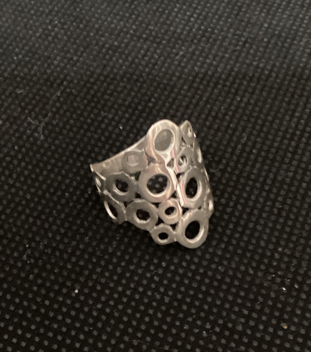 Geometric Flat Circles Bubbles Wide Sterling Silv… - image 4