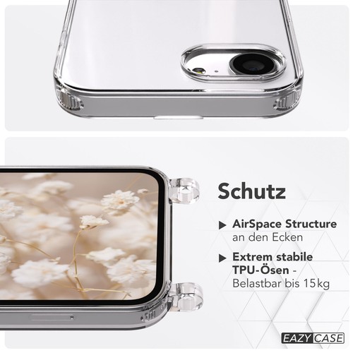 Etui na telefon komórkowy do zawieszenia do Apple iPhone 16e etui sznurek taupe klipsy czarne - Zdjęcie 5 z 7