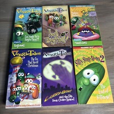 Lot of 6 Veggie Tales Larry Boy Cartoon Kids Christian VHS Tapes