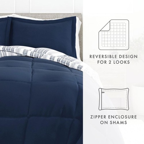 Reversible Comforter Set Twin Down Alternative Hypoallergenic Microfiber Cozy US - Picture 2 of 5
