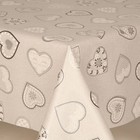 Silver Grey Love Hearts on a Grey Ground  Pvc Vinyl Wipe Clean Tablecloths