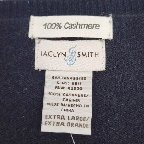Jaclyn Smith Women's %100 cashmere sweater Size XL Black V Neck NWT - Picture 3 of 8