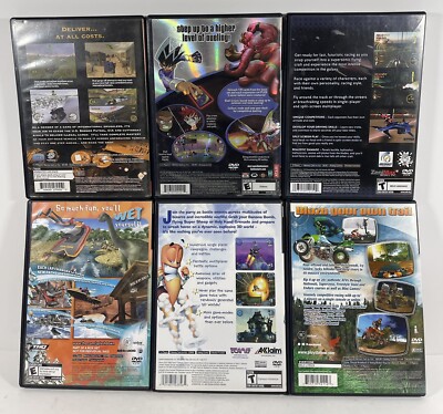 PS2 Video Game Lot (6) Worms, Splashdown, Dual Masters, Smugglers