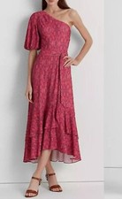 Lauren Ralph Lauren Printed Tea Length Tiered Wrap Dress Size 16 Southwestern