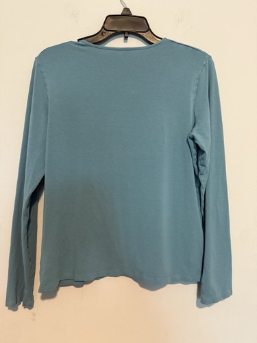 Eileen Fisher Womens Blue Jersey Long Sleeve Pullover Top Sz PL - Picture 4 of 4