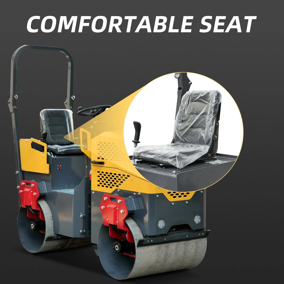 Compactador de rodillos de carretera de asfalto vibratorio liso tándem hidráulico BID 1 tonelada Foto 4 de 4