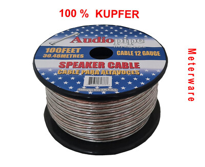 Lautsprecherkabel 2x 1,5mm² Meterware transparent OFC 100% Kupfer Boxenkabel