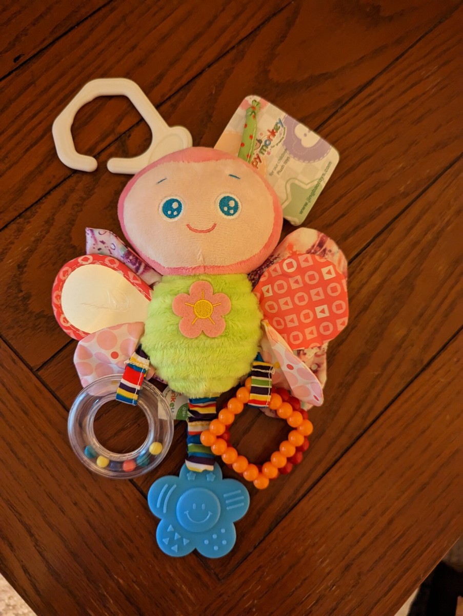 Happy Monkey Plush Butterfly Crib Toy w/Crinkly Wings Teether