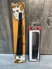 2 VTG Hair Dressing Pocket Combs Black New Sealed made in USA