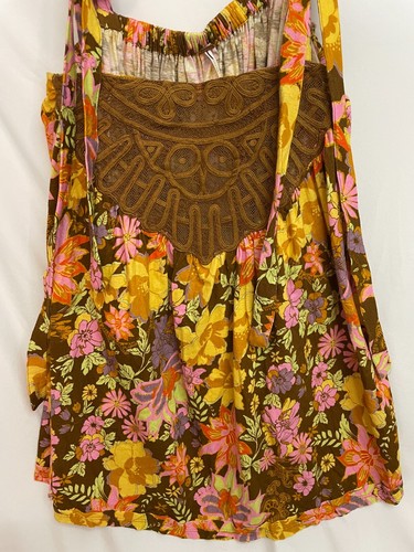 Tunica top GRATIS Bali fiore marocchino FLOREALE ruggine boho taglia small - Foto 2 di 12