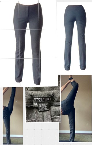Etcetera Stretch Grey Skinny Comfort Zip Pockets Career Yoga Pants 00 Fits 1/2 - Picture 2 of 10