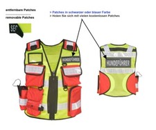 Neu 1204 Einsatzweste, Hundeführer Weste, Sicherheitsweste Security m. 2x Patch