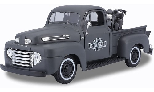 Maisto Ford F1 Pick-Up '48 + Harley WLA Flathead '42 schwarz Maßstab 1:24 Modell - 第 1/6 張圖片