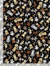 Dog Animal Fabric Mini Dogs Digital Cotton Timeless Treasures CD8897 By Yard