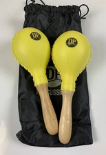 Salsa Maracas Yellow With Carry Bag.  Matched Pair 10-1/2” long.-DP