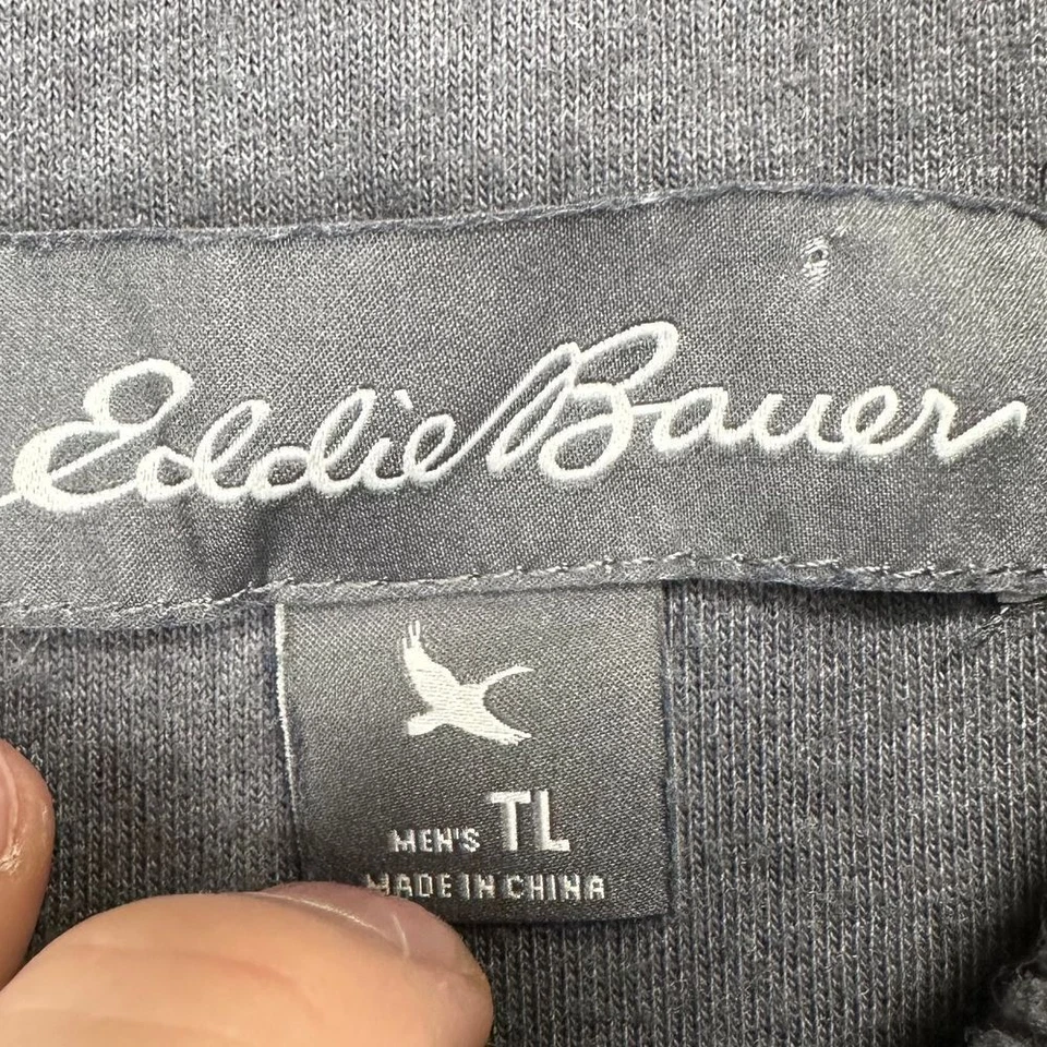 Eddie Bauer Suéter Adulto Grande Alto Azul Cuarto Cremallera Pullover Sudadera Para Hombres Foto 3 de 4