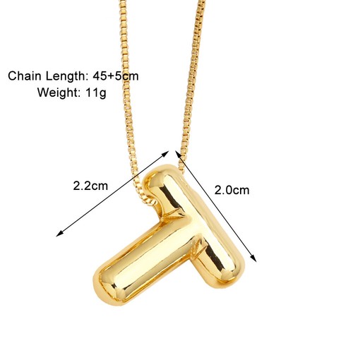 Gold Color 26 Letters Necklace Copper Women Sweater Chain Girl - Picture 11 of 12