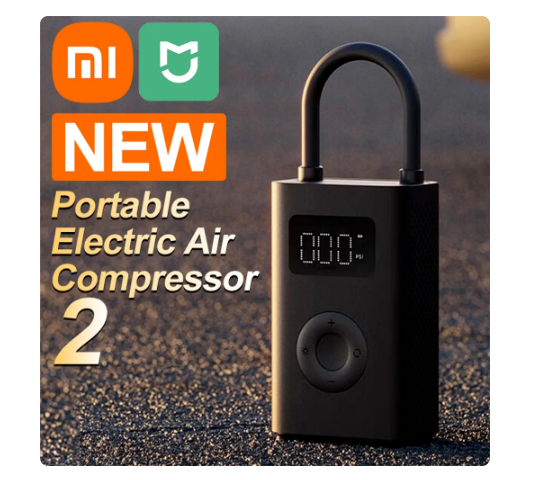 Xiaomi Portable Electric Air Compressor 2 Electric Air Pump 2 Treasure 150 Psi-image
