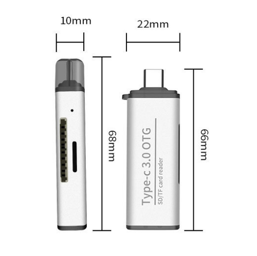 Téléphone portable multifonctionnel PC type-C USB3.0 haute vitesse TF carte SD lecteur de carte OTG - Photo 3 sur 9
