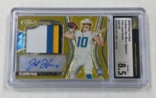 Justin Herbert 2020 Certified No.203 CSG 8.5 08/10 Autograph Relic Rookie Card