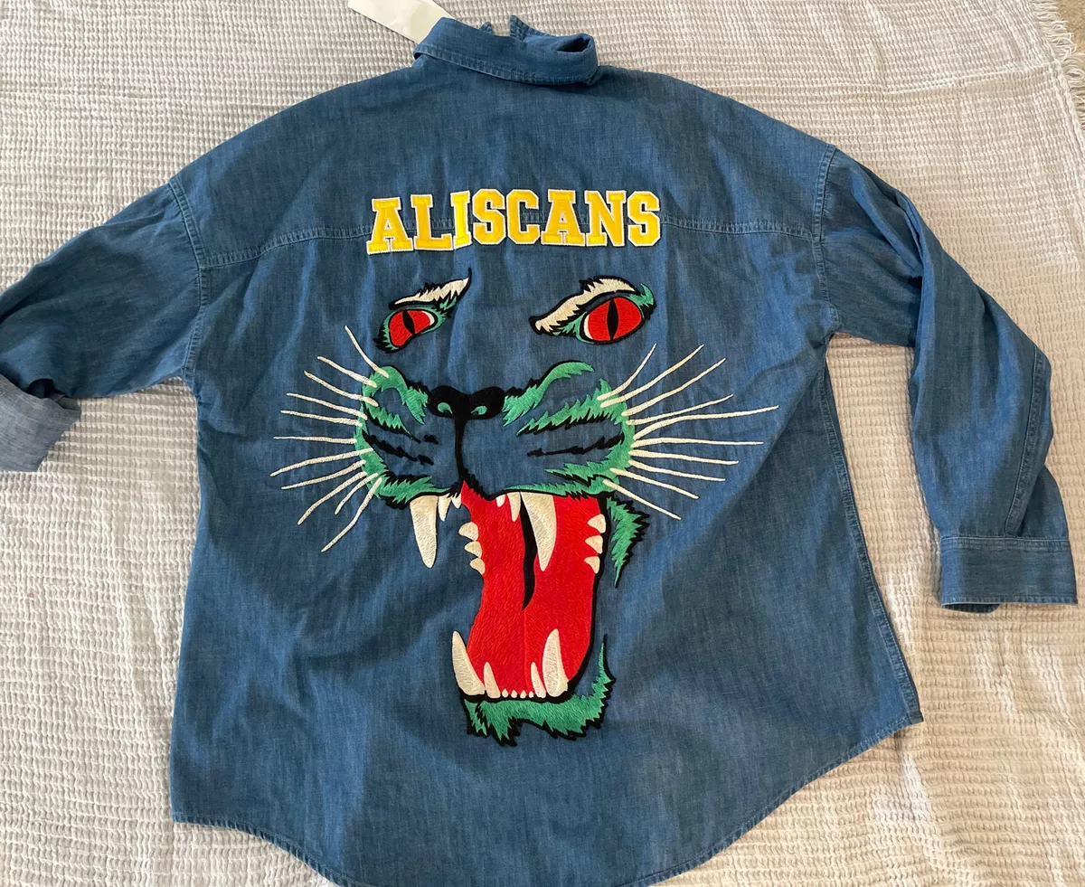 AUTH.GUCCI WASHED DENIM STREET STYLE ALISCANS W PATCH TIGER