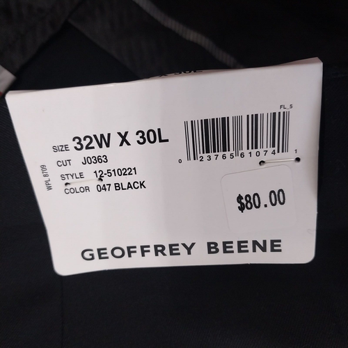 Geoffrey Beene Men's Dress Pants 32x30L Black Pleated Cuffed - Picture 6 of 11