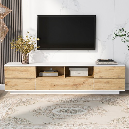 Modern TV stand for TVs up to 80'' , Media Console with Multi-Functional Storage - Picture 39 of 48