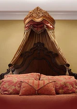 Gorgeous Gold Handcrafted Bed Crown - Real Wood - Canopy - Teester