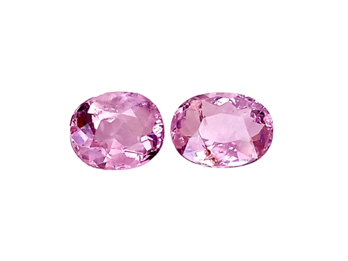 2.11cts Pink natural tourmaline oval cut 2pcs loose gemstones "see video"