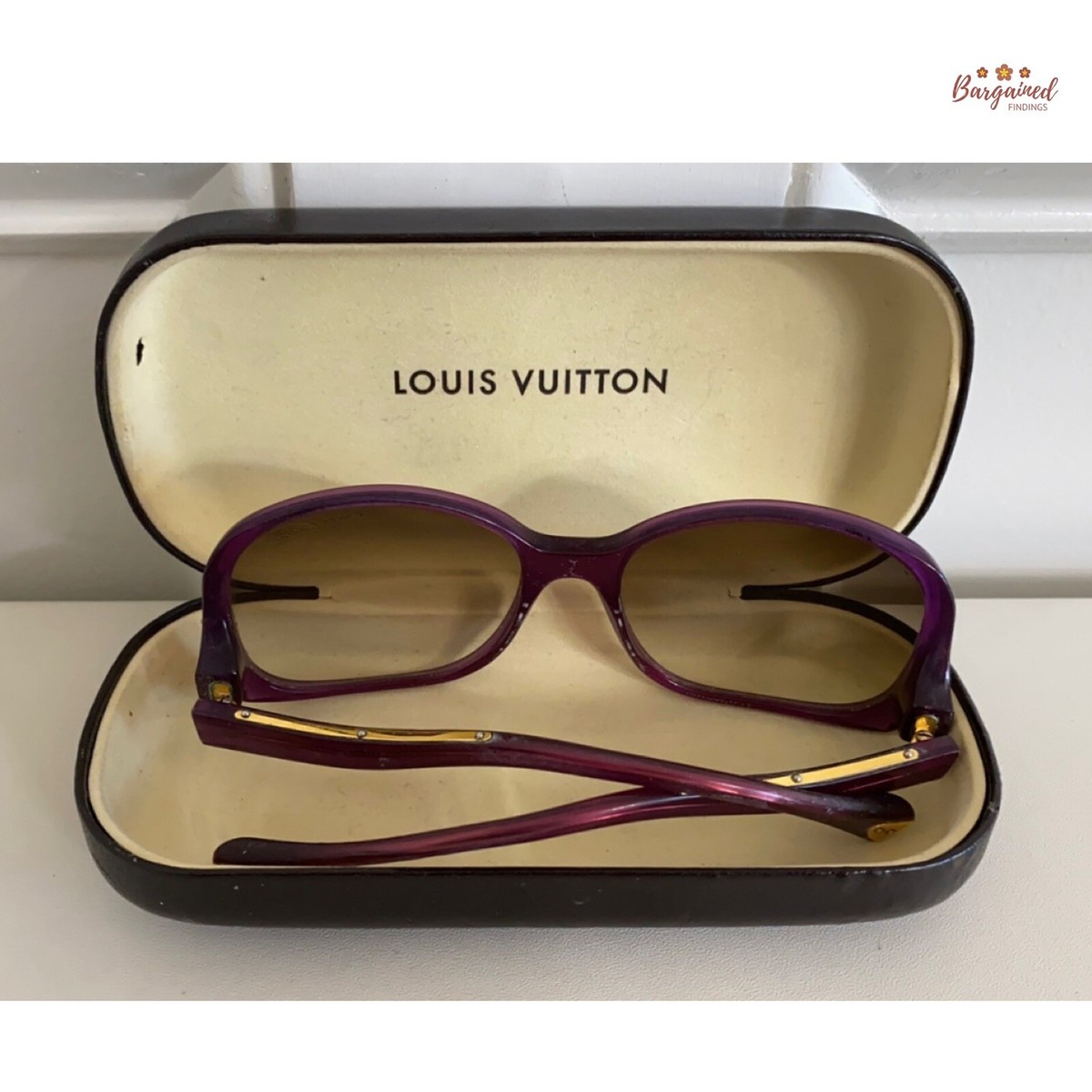 Authentic LOUIS VUITTON Violet Glitter Oversized Square Gina
