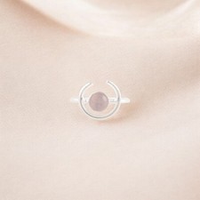 Rose Quartz Gemstone Ring 925 Sterling Silver Handmade Jewelry For Engagement