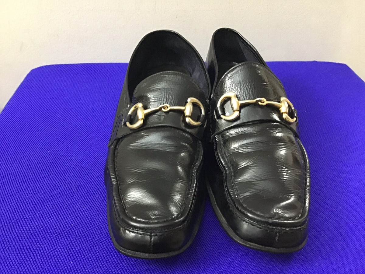 CONTINENTALS BY BALLY PATENT LEATHER BLACK HORSE BIT LOAFERS  display picture 3