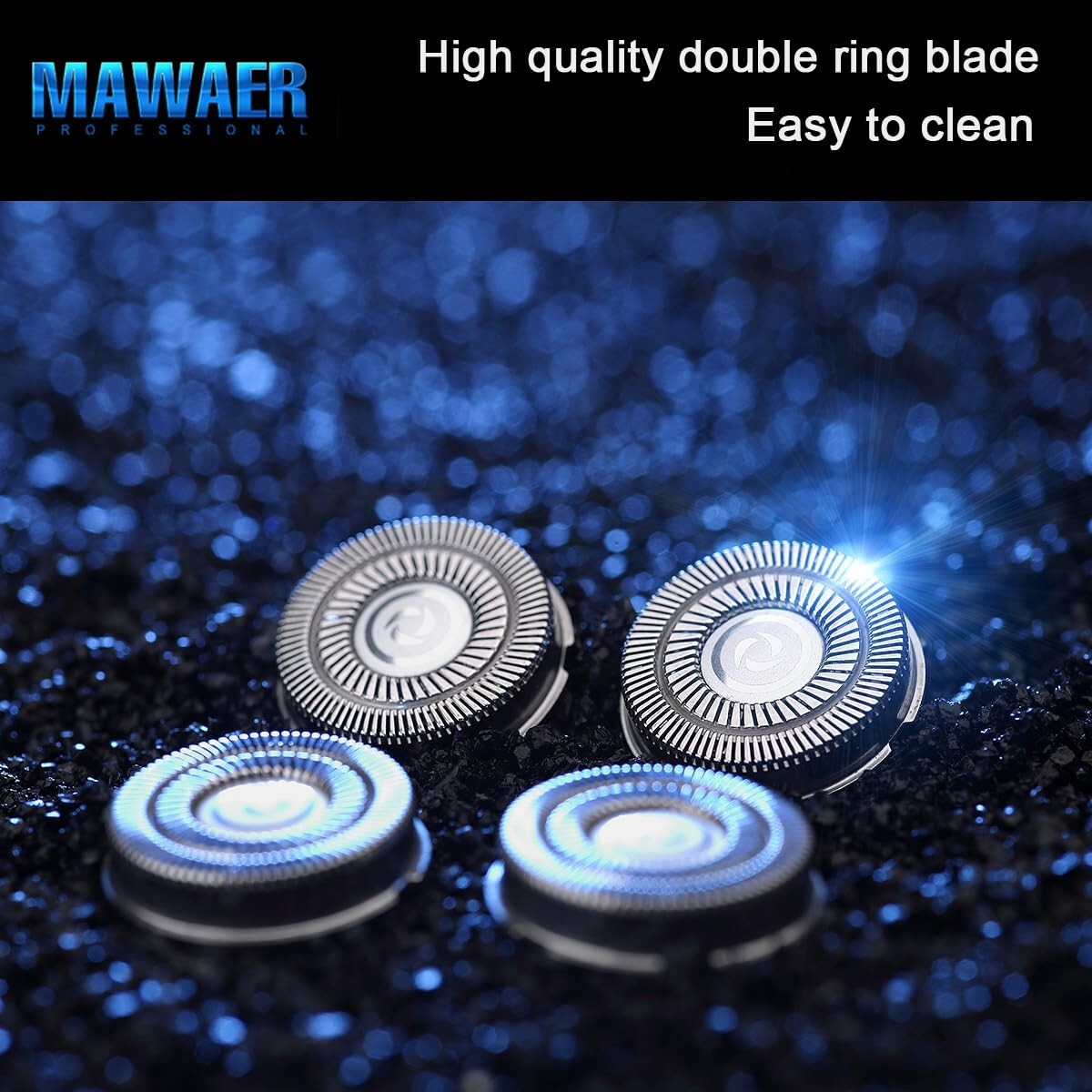 MAWAER 4pcs Head Shaver Replacement blades for Skull Shaver Pitbull 4 head