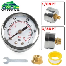 Fuel Pressure Gauge For Holley Carburetor Carb 0-15 psi Chrome White Dial