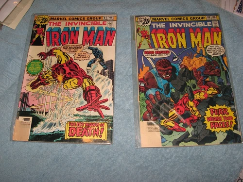 Lot of 9 Marvel Comic Books, The Invincible Iron Man 25-30 cent comic books