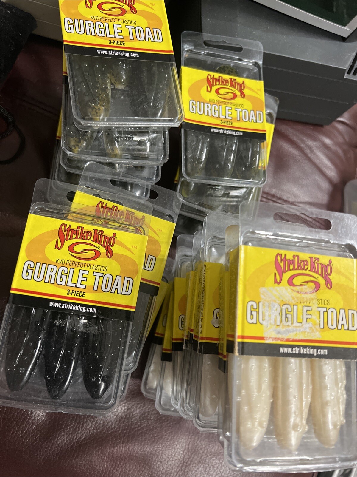 56 Packs STRIKE KING ~ 3-3/4” Gurgle Toad Bass  Fishing Lures Bait Mixed Color - Image 2