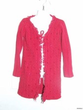 Girls Kobe Kids Red Cardigan Sweater S 4