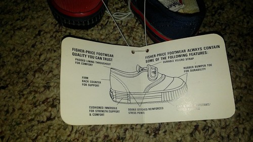 Vintage 1990 Fisher Price Baby Shoes Size 3 - Picture 7 of 8