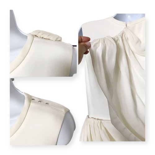 Giambattista Valli Ivory Mini Dress, draped cape, size XS - Picture 11 of 14