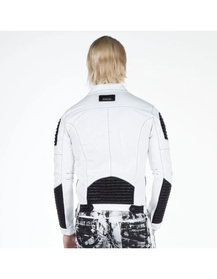 CHAQUETA VAQUERA CIPO & BAXX HELL RACER PARA HOMBRE BLANCA MOTERA DENIM TODAS LAS TALLAS Foto 3 de 4