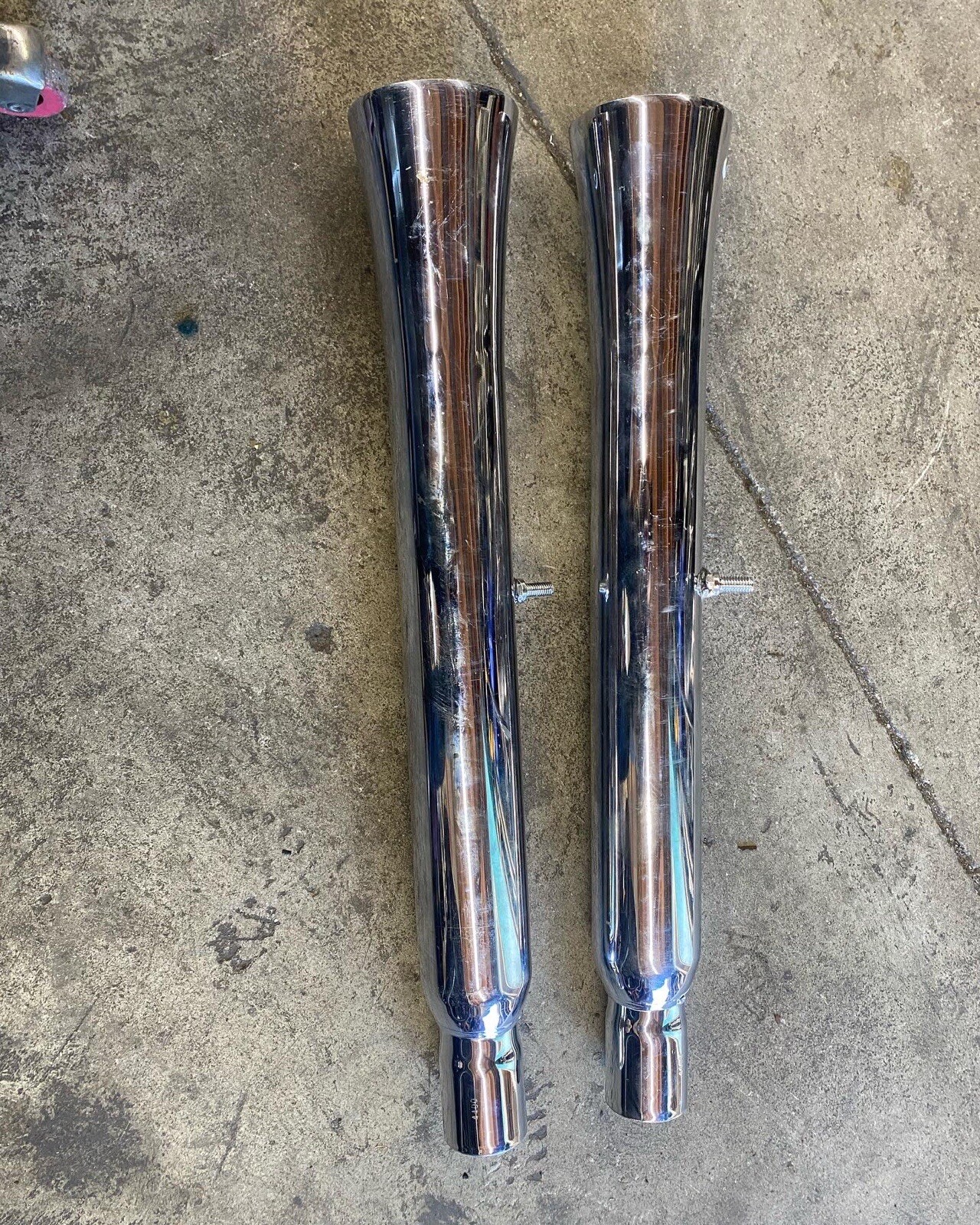 Harley Choper bell trumpet flair touring slipon exhaust mufflers pipes