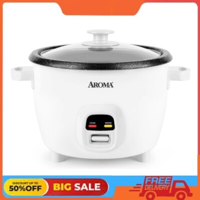 Aroma Rice Cooker, 20-Cup, Electric Rice Cooker, White