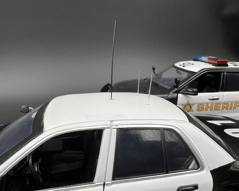8 Pack 1/18 1/24 Metal Antenna For Model Police Sheriff Fire Emergency Vehicle - Image 2 of 4