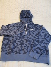 Nike Sweatshirt Hoodie Mens Medium Blue Camoflauge Pullover Fleece DA 0055-43 