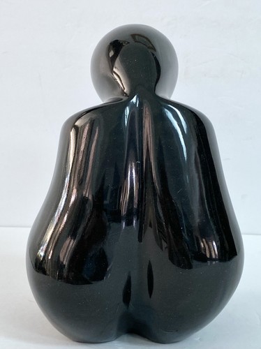VINTAGE~*MEDITATION*~BLACK ONYX/WHITE MARBLE SCULPTURE/STATUE~10”H~14.5 LBS. EUC - Picture 7 of 12