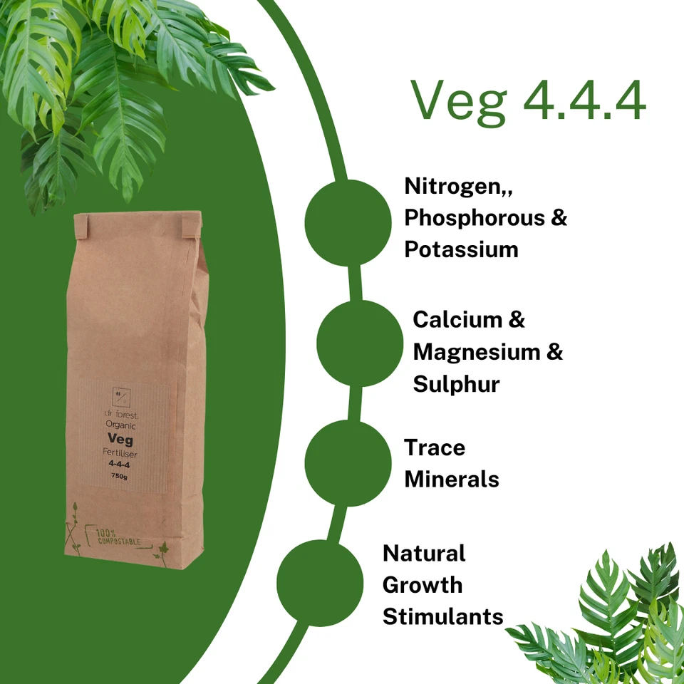 Dr Forest Organic Veg 4.4.4 Fertiliser. Slow-Release for Vegetative Plant Growth - Image 4 of 4