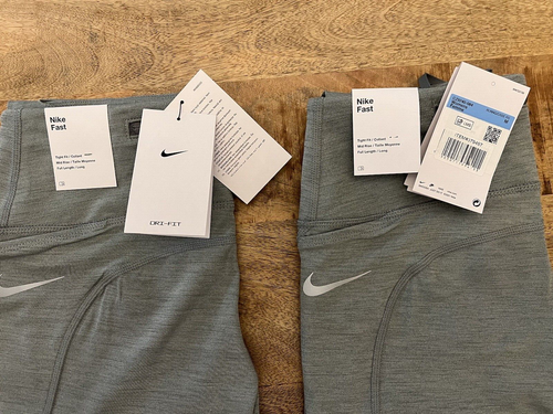 Nike Fast Women's Mid-Rise Running Tights (M) Dry Fit - CZ9240-827 GREY Only - Picture 3 of 15