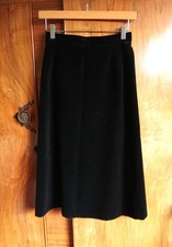 Vintage 70s 80s St Michael Black Velvet A Line Midi Skirt Size 10 goth Boho